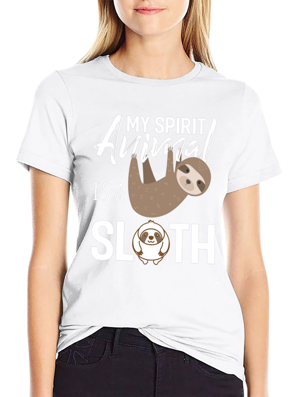 My Spirit Animal is a Sloth Black T-Shirt