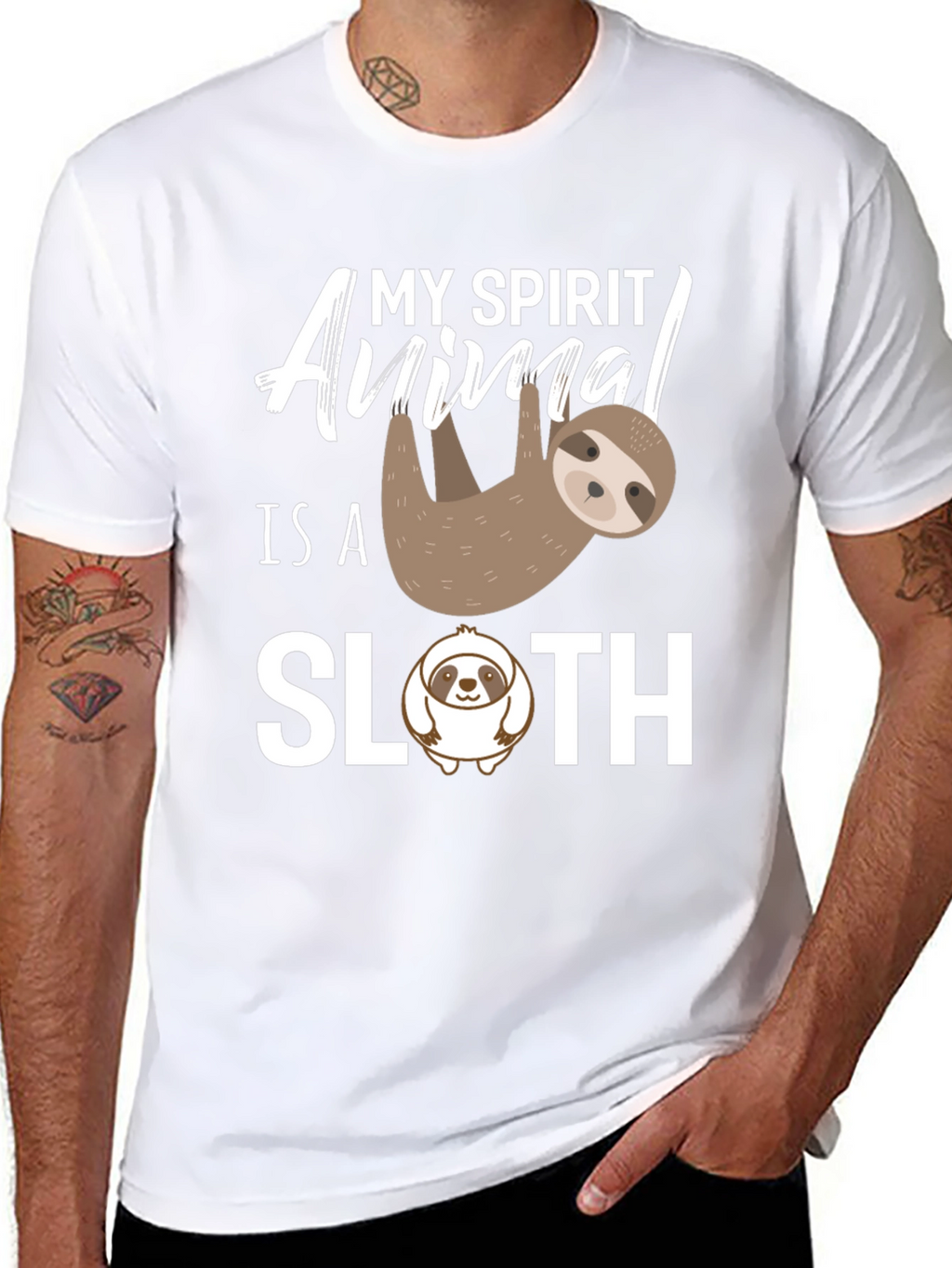My Spirit Animal is a Sloth Black T-Shirt
