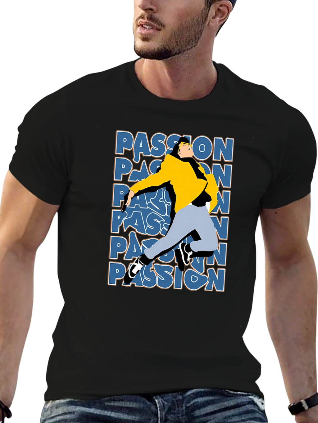 Passion Graphic T-Shirt - Stylish Black Tee