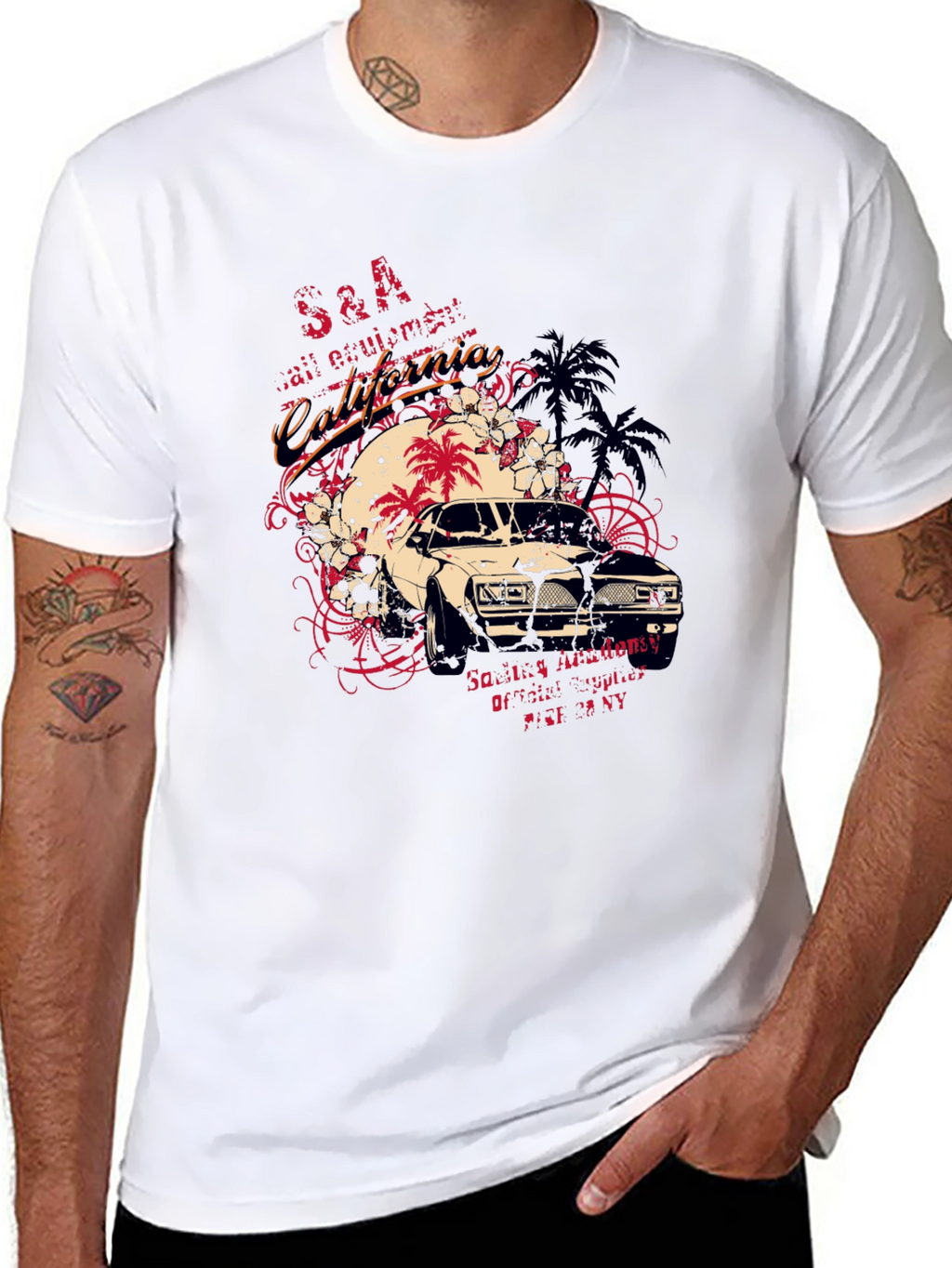California Car Graphic Tee - Cool Retro Design