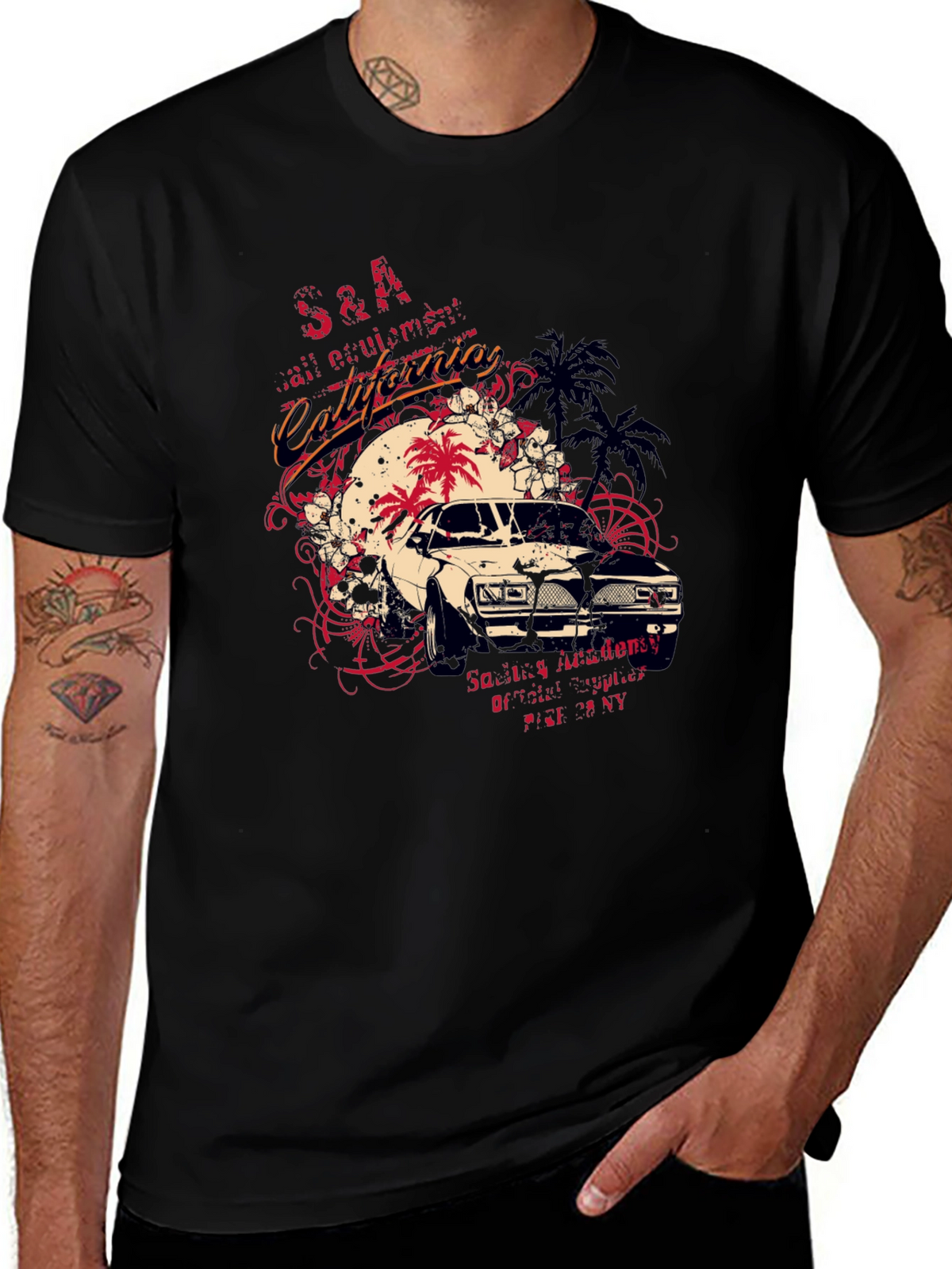 California Car Graphic Tee - Cool Retro Design