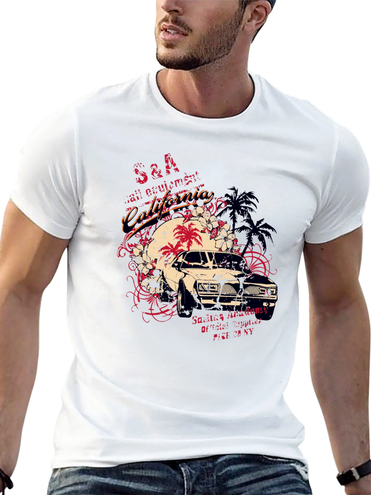 California Car Graphic Tee - Cool Retro Design