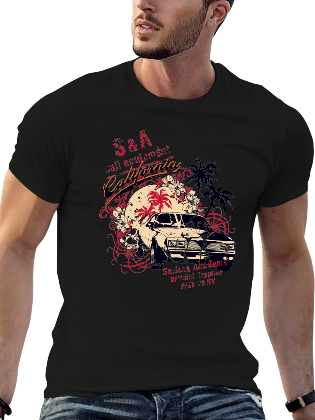 California Car Graphic Tee - Cool Retro Design