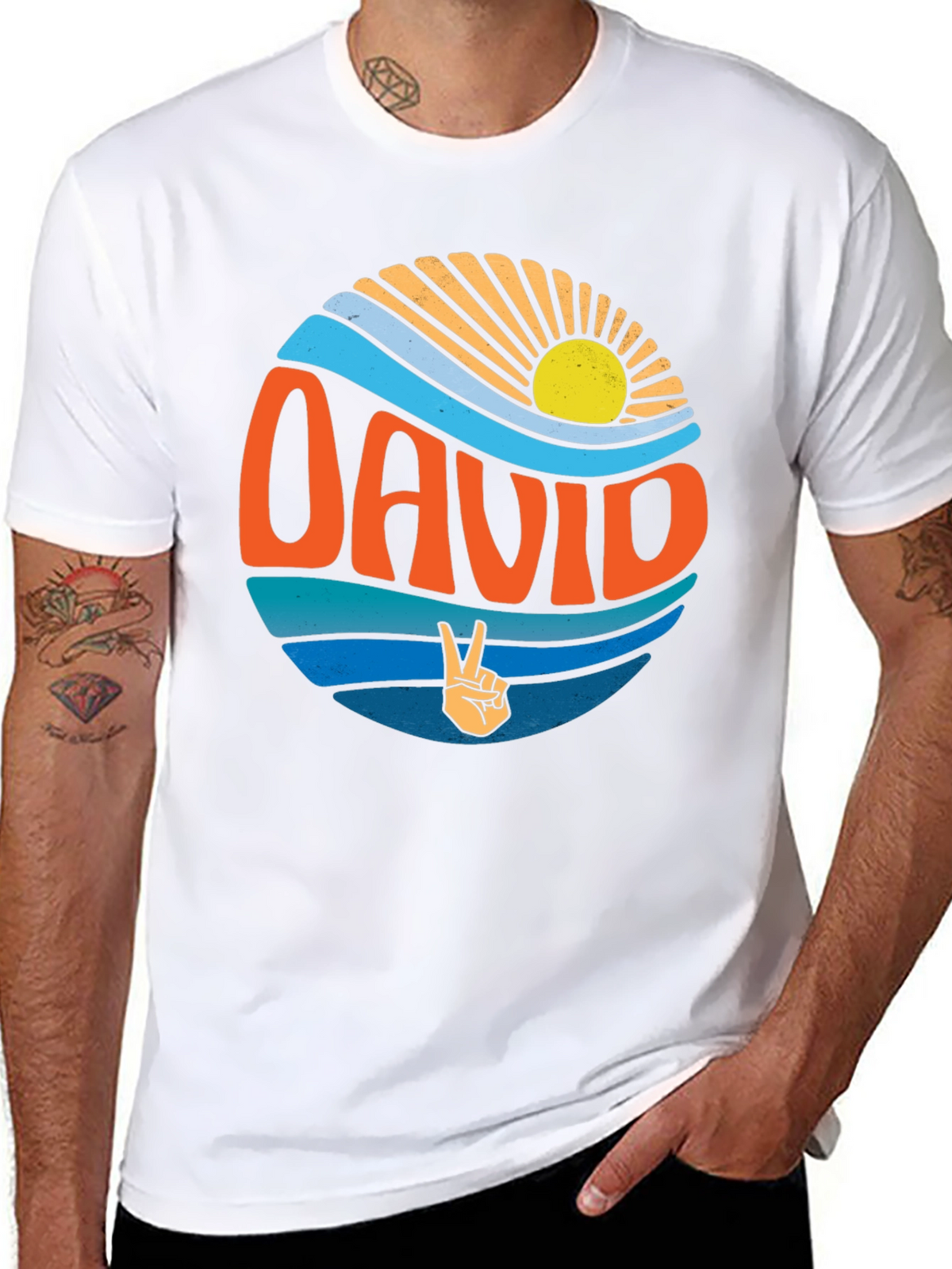 Retro David T-Shirt - Peace & Sunshine Design