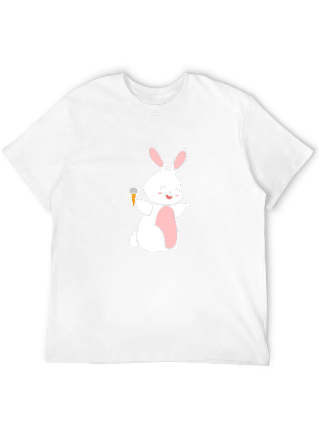 Funny Bunny Carrot Mic Graphic Tee - Black