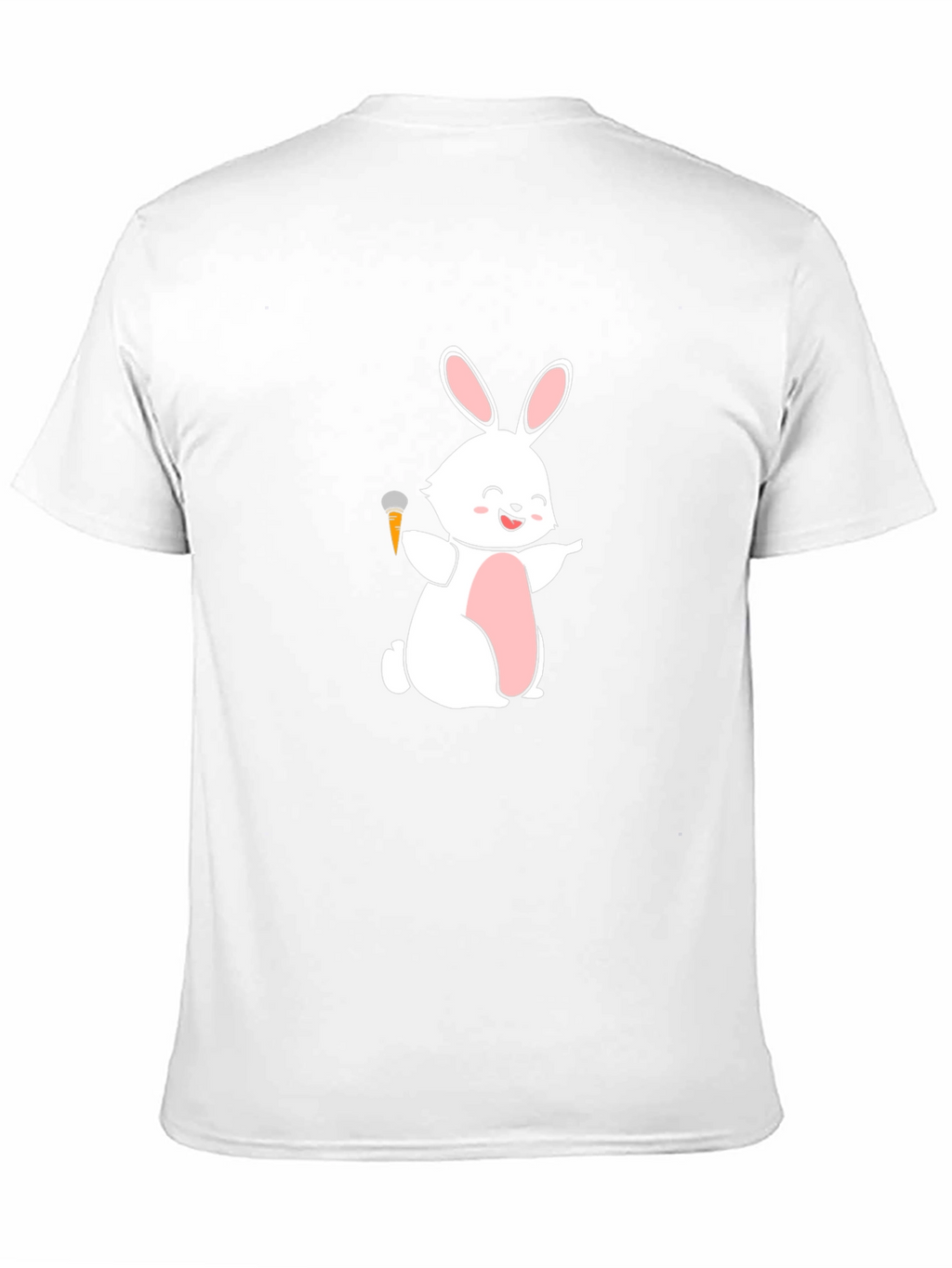 Funny Bunny Carrot Mic Graphic Tee - Black