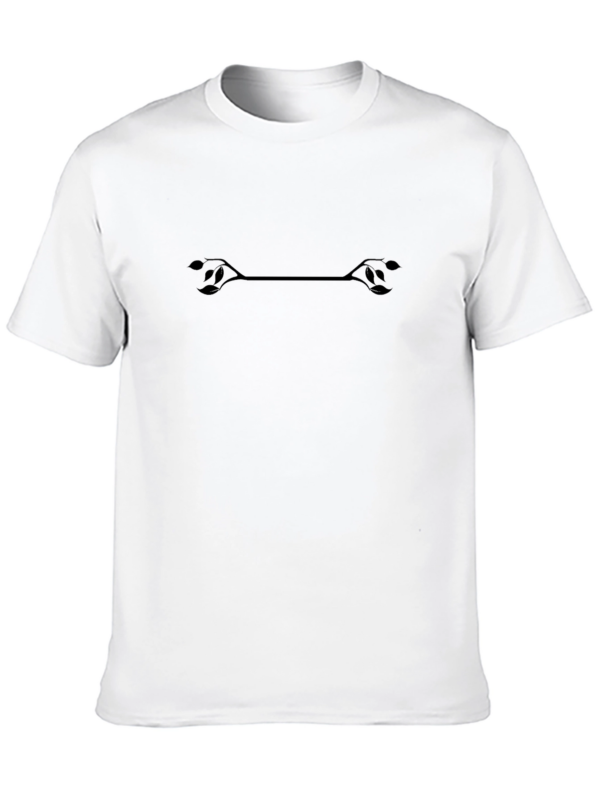 Stylish Black T-Shirt with Leaf Accent