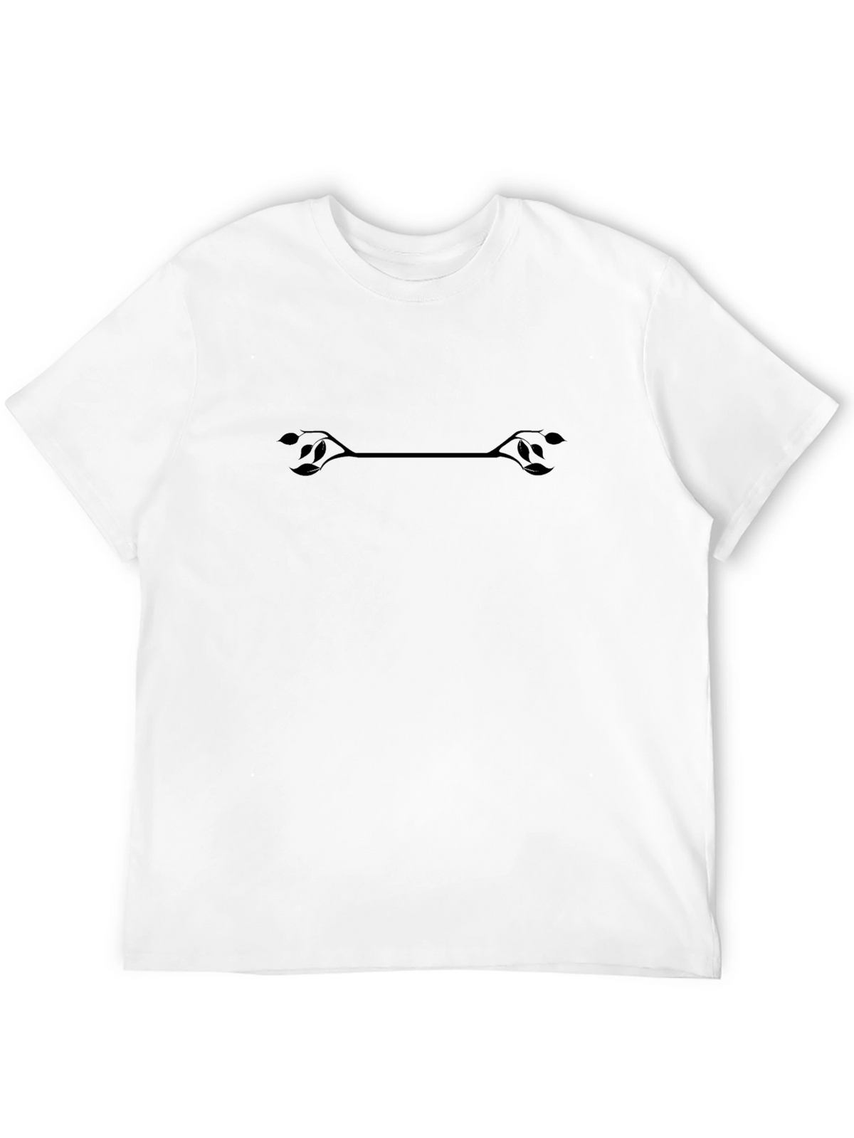 Stylish Black T-Shirt with Leaf Accent
