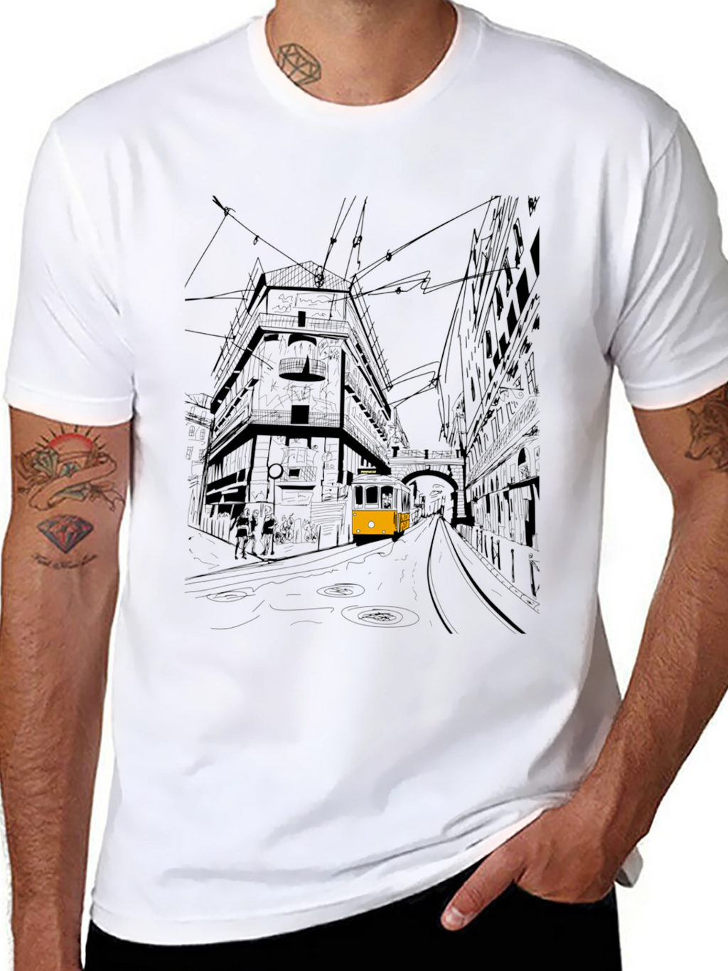 Urban Sketch Tee - Lisbon Tram