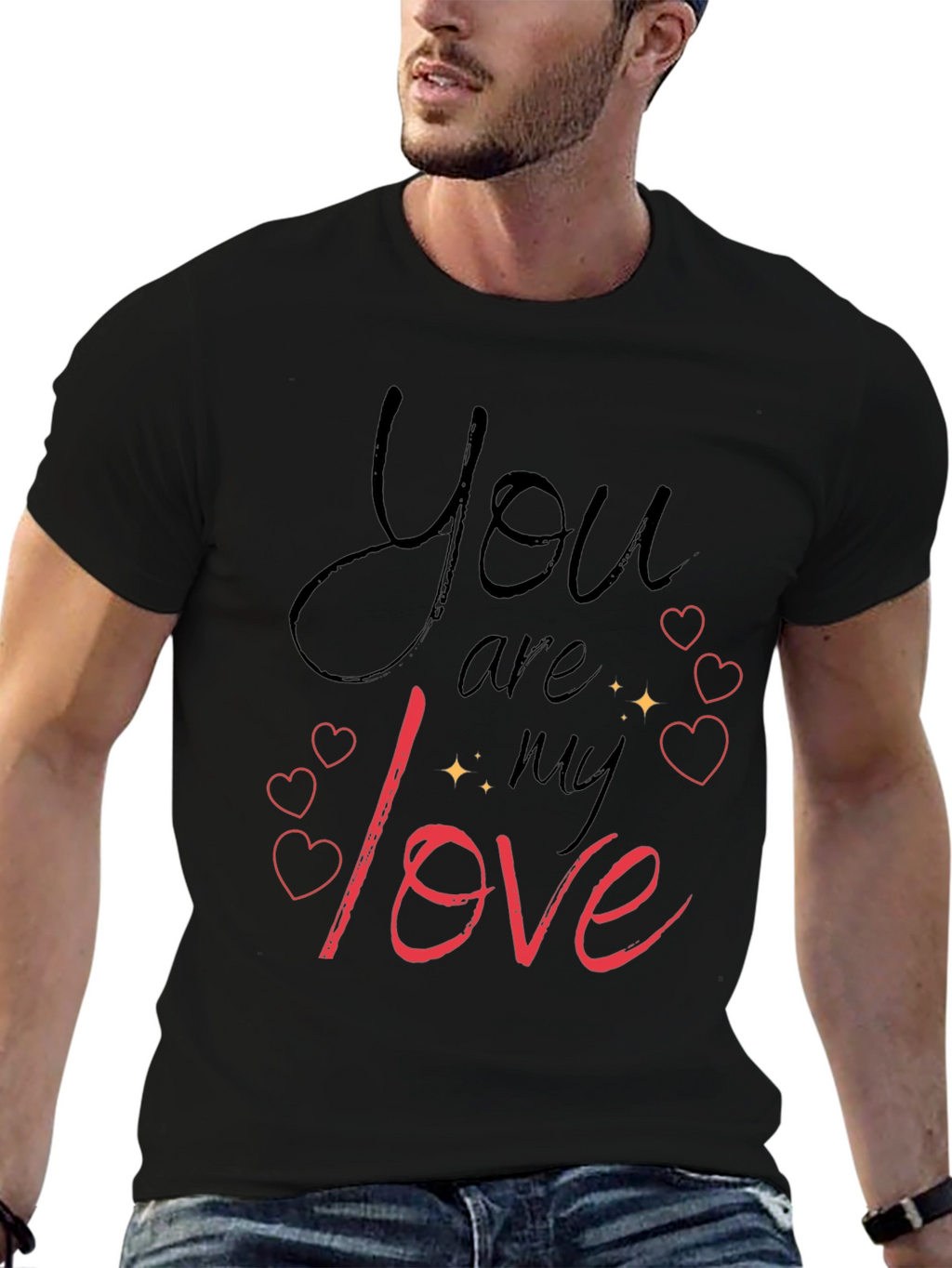 You Are My Love Black Graphic Tee