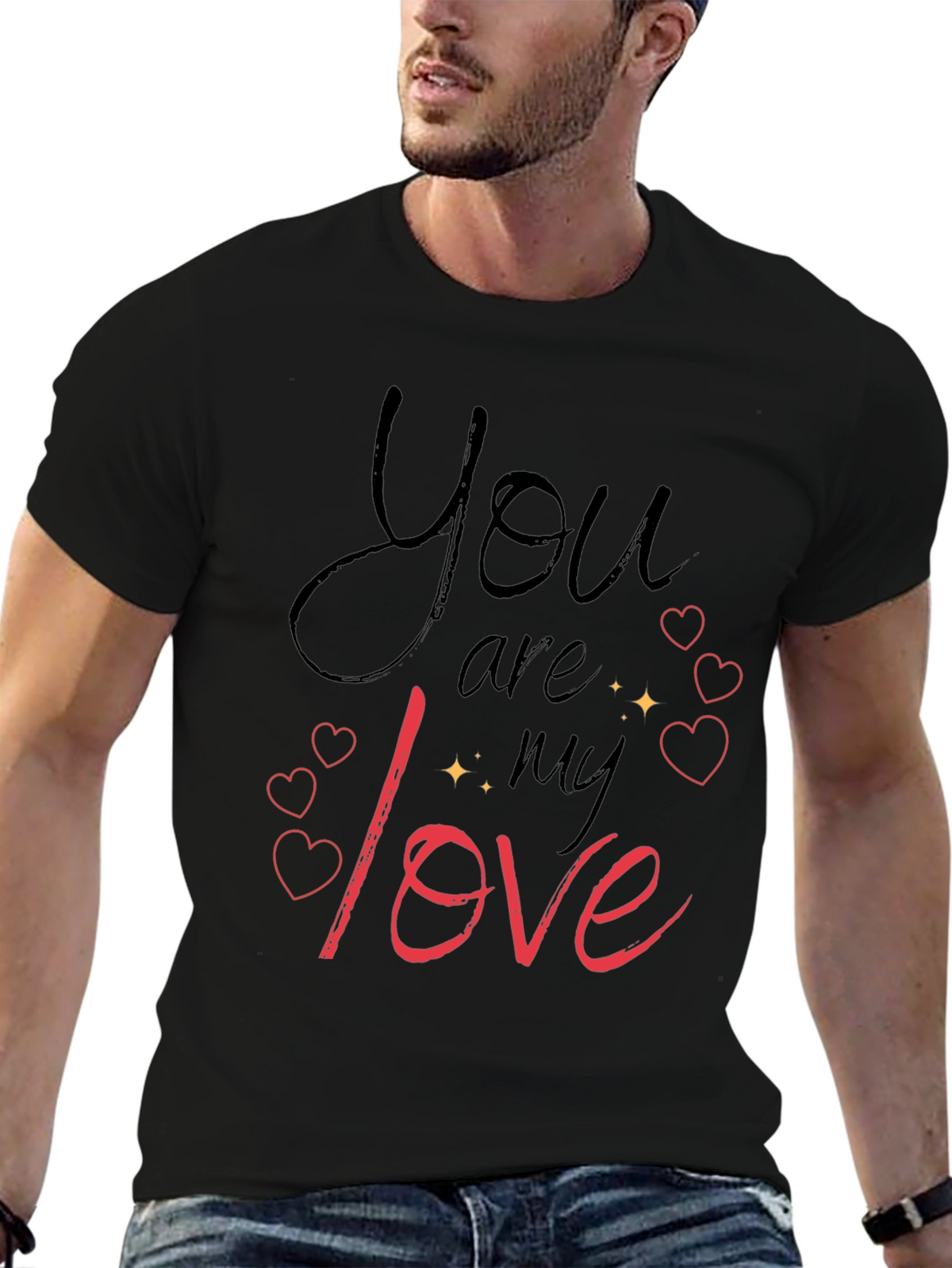 You Are My Love Black Graphic Tee
