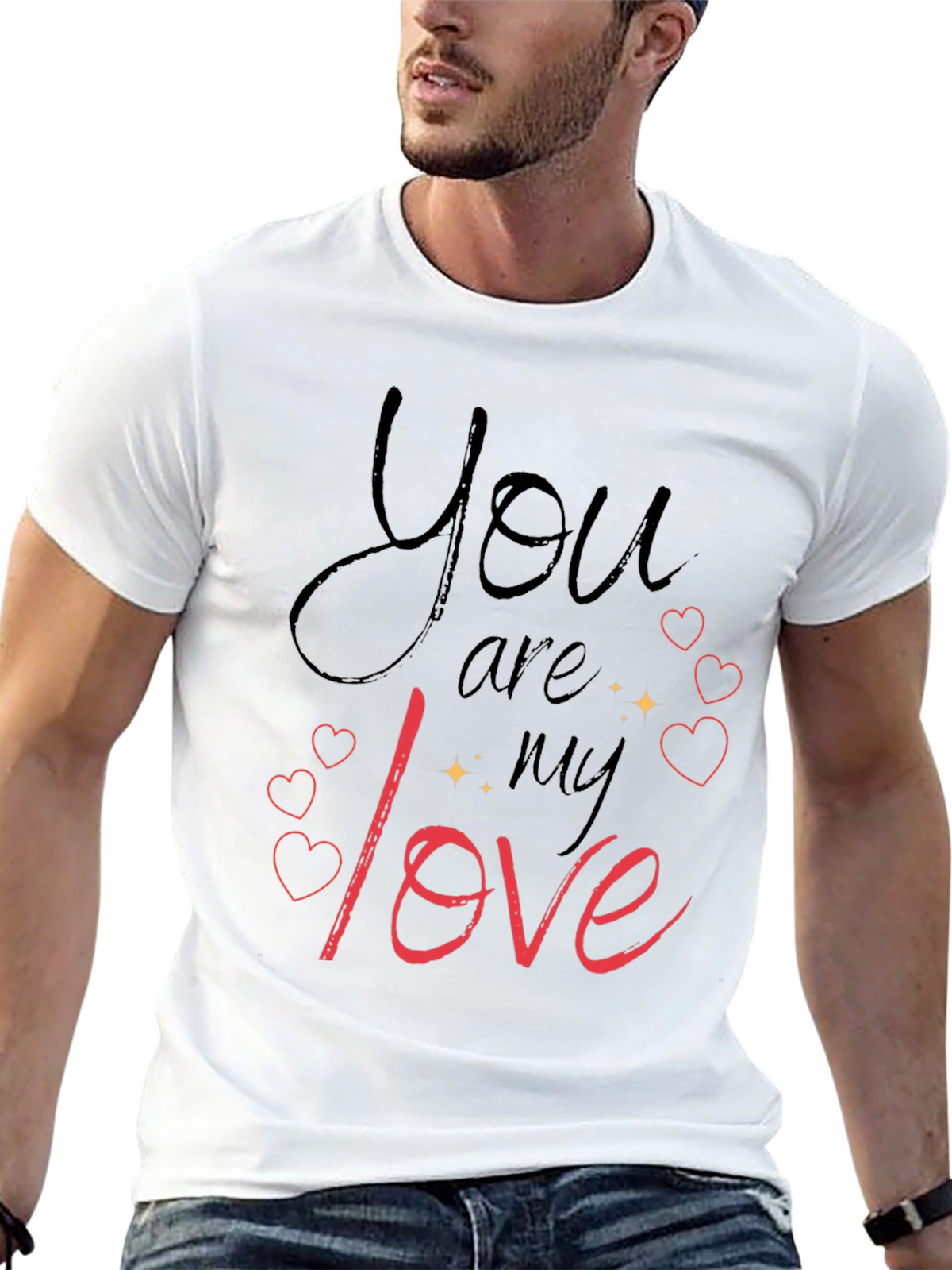 You Are My Love Black Graphic Tee