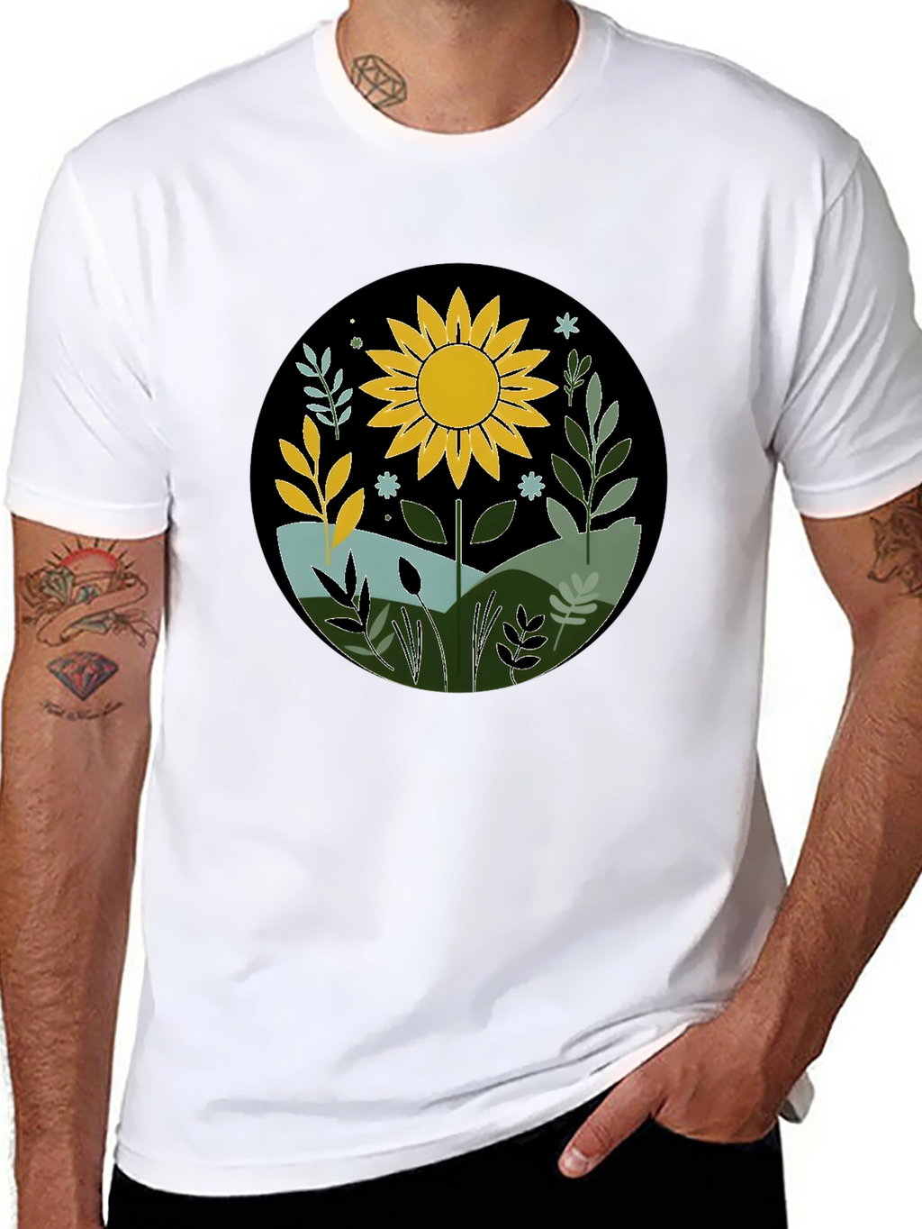 Sunflower Graphic Tee - Nature Inspired Design