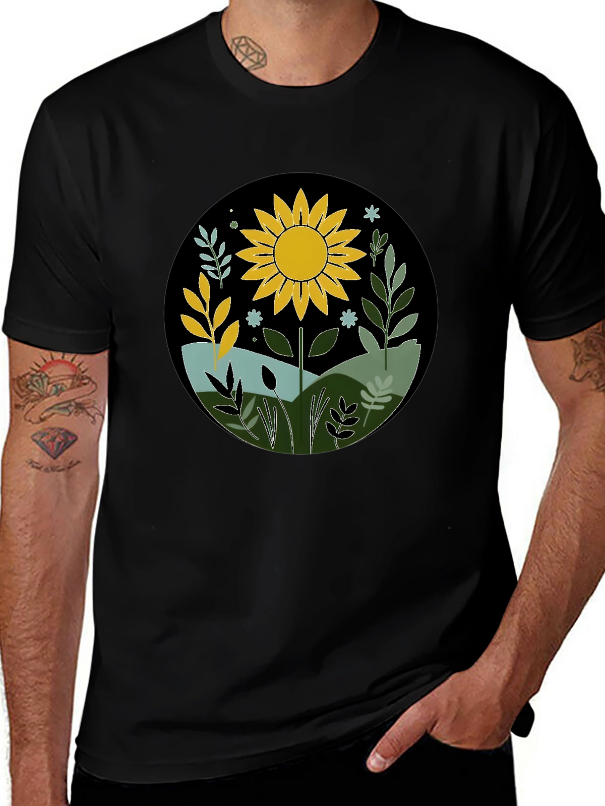Sunflower Graphic Tee - Nature Inspired Design