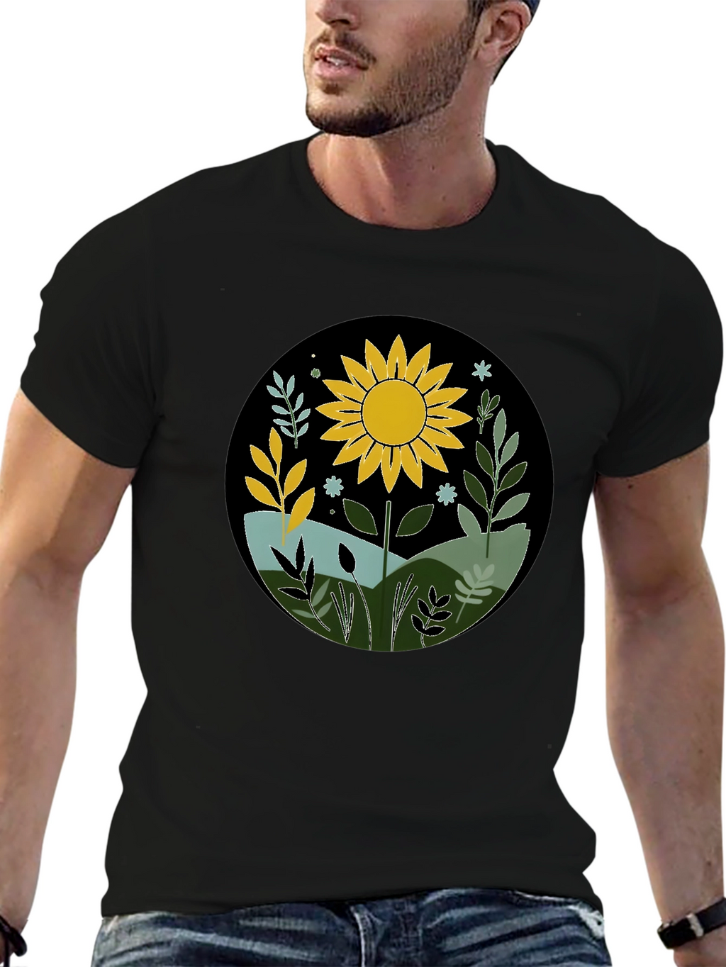 Sunflower Graphic Tee - Nature Inspired Design