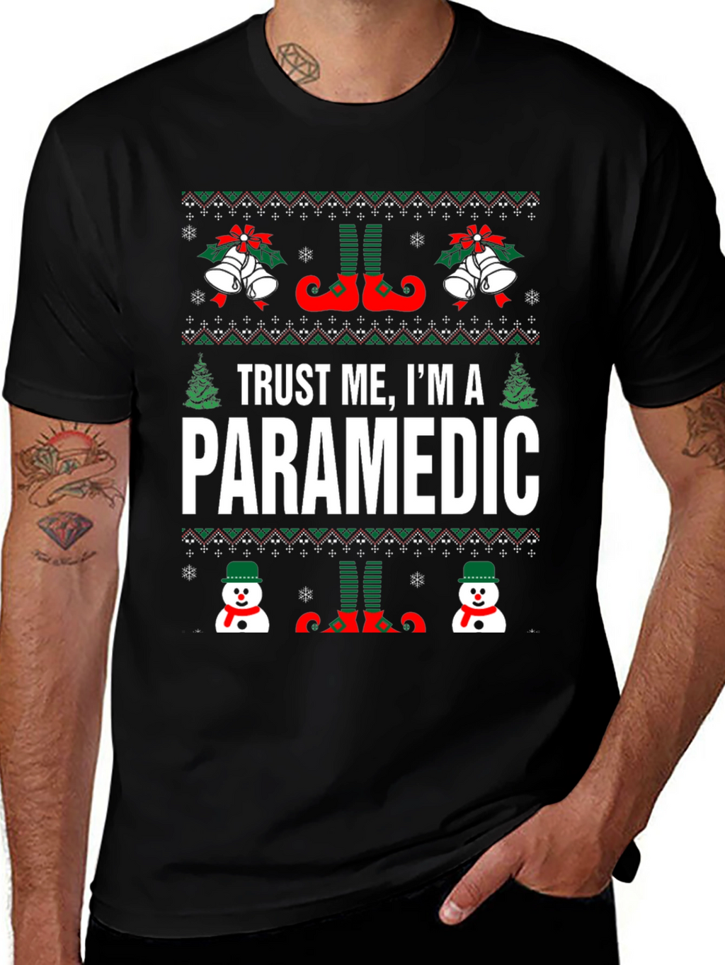 Trust Me Im A Paramedic Ugly Christmas Sweater T-Shirt