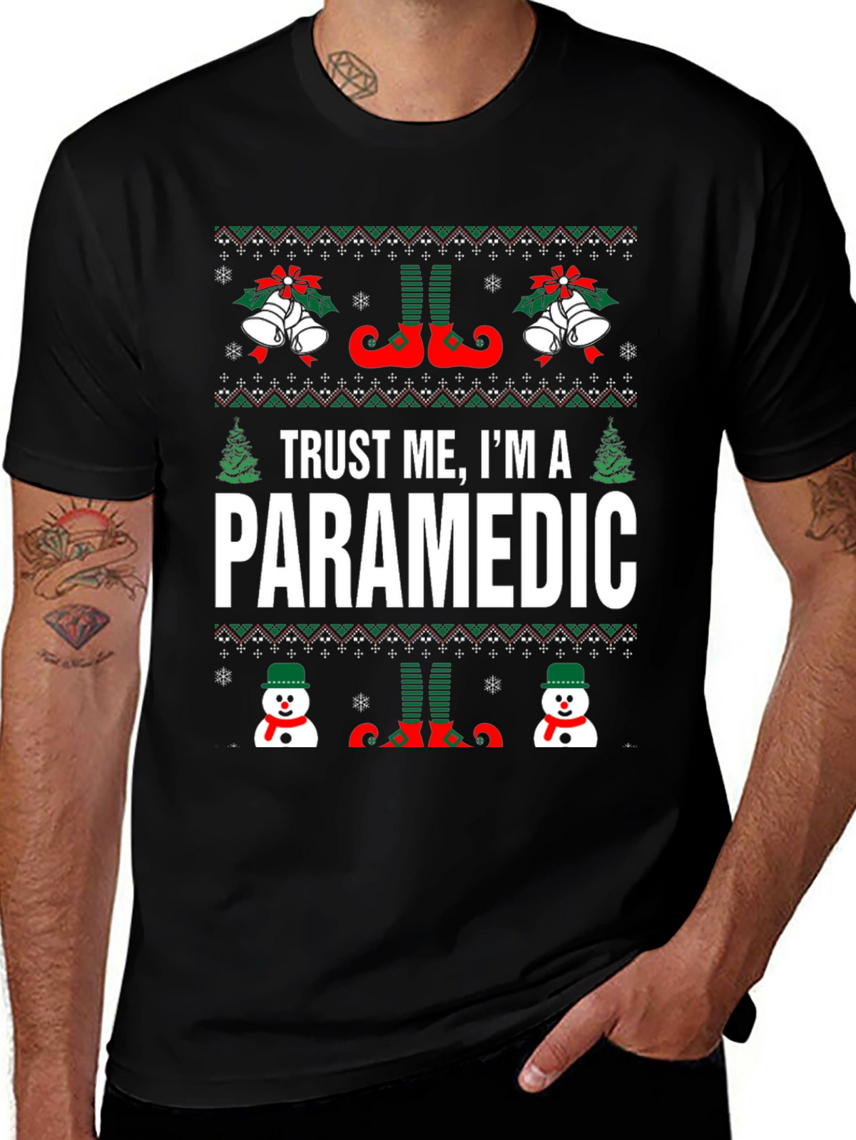 Trust Me Im A Paramedic Ugly Christmas Sweater T-Shirt
