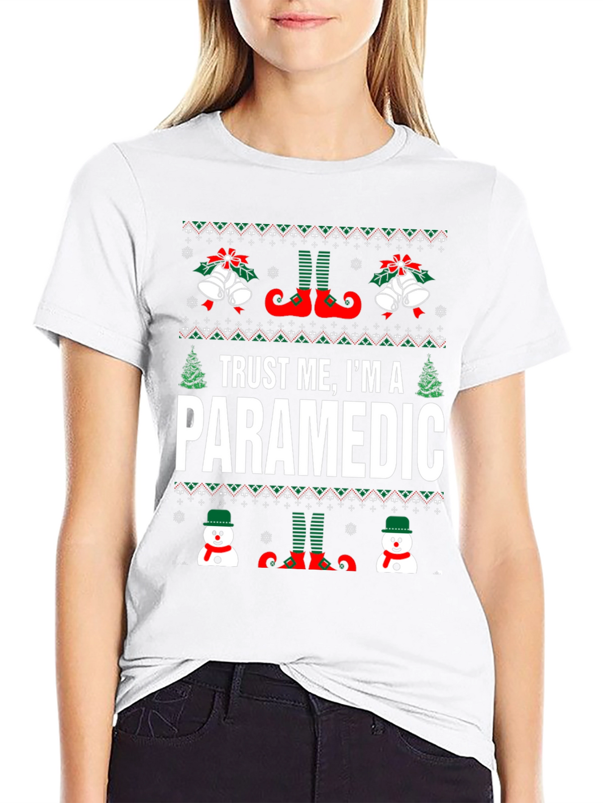 Trust Me Im A Paramedic Ugly Christmas Sweater T-Shirt