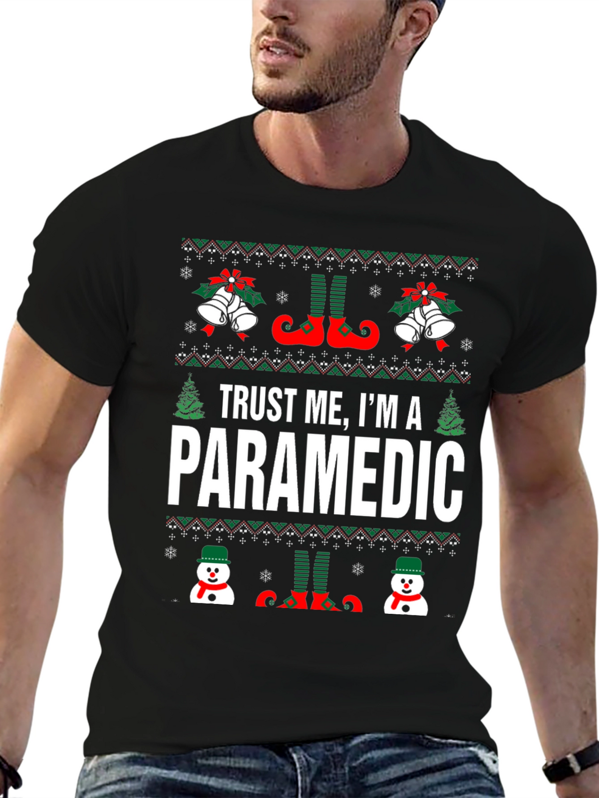 Trust Me Im A Paramedic Ugly Christmas Sweater T-Shirt