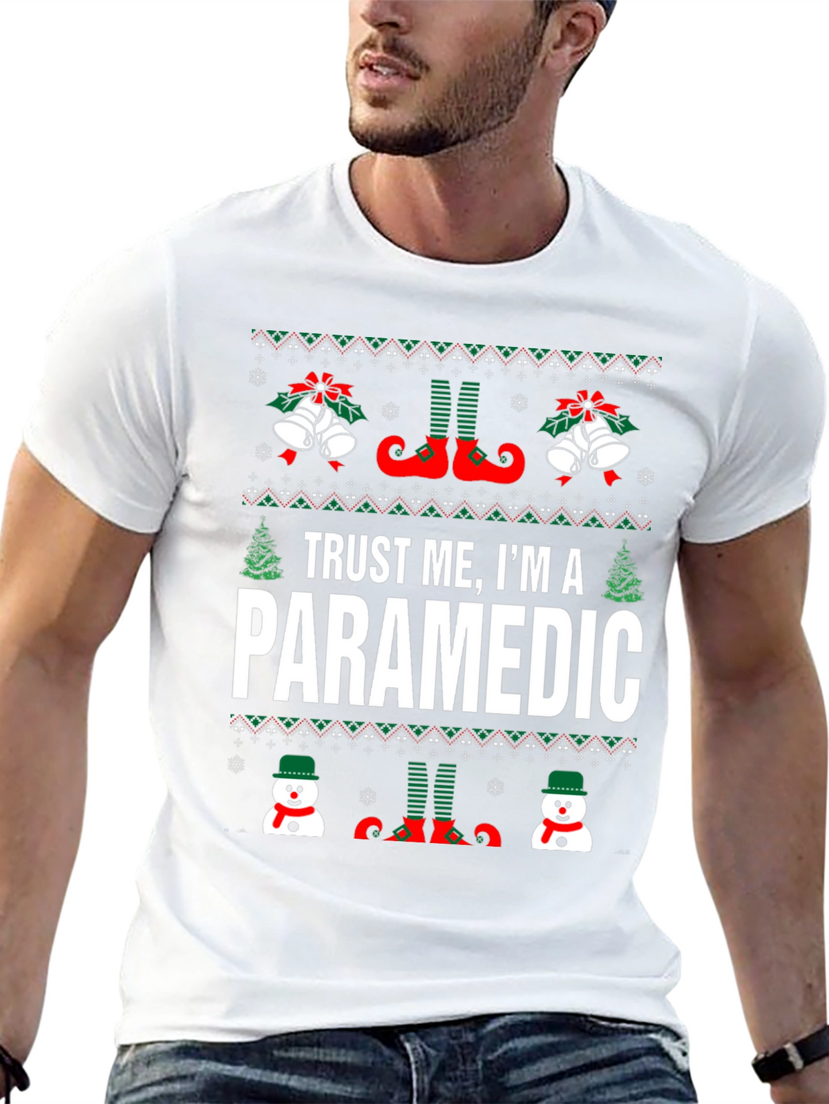 Trust Me Im A Paramedic Ugly Christmas Sweater T-Shirt