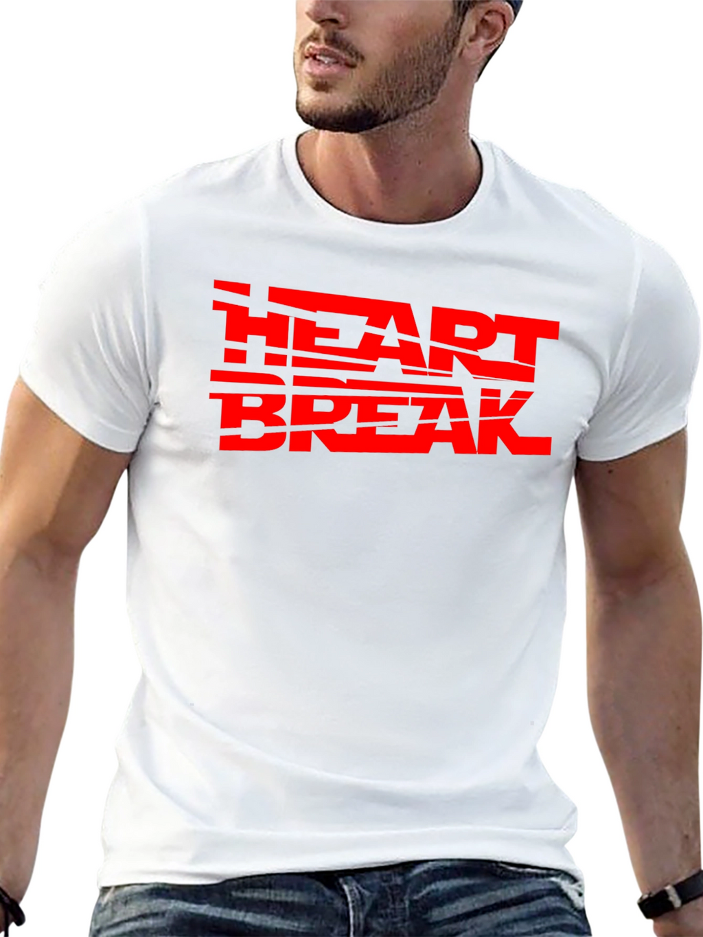 Heartbreak Red Graphic Print Black Tee