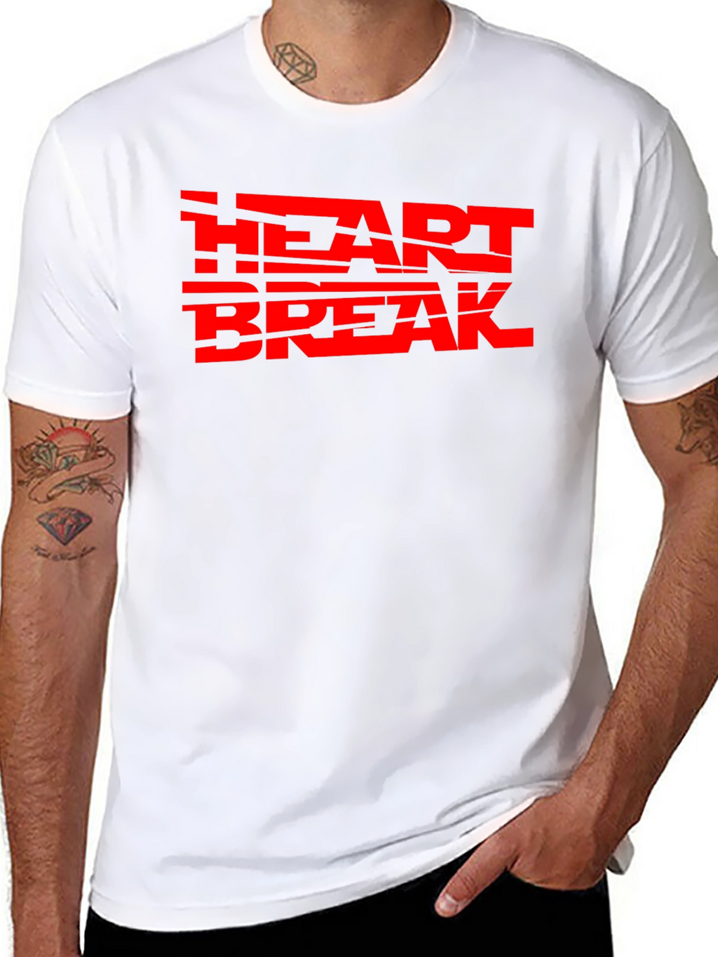 Heartbreak Red Graphic Print Black Tee