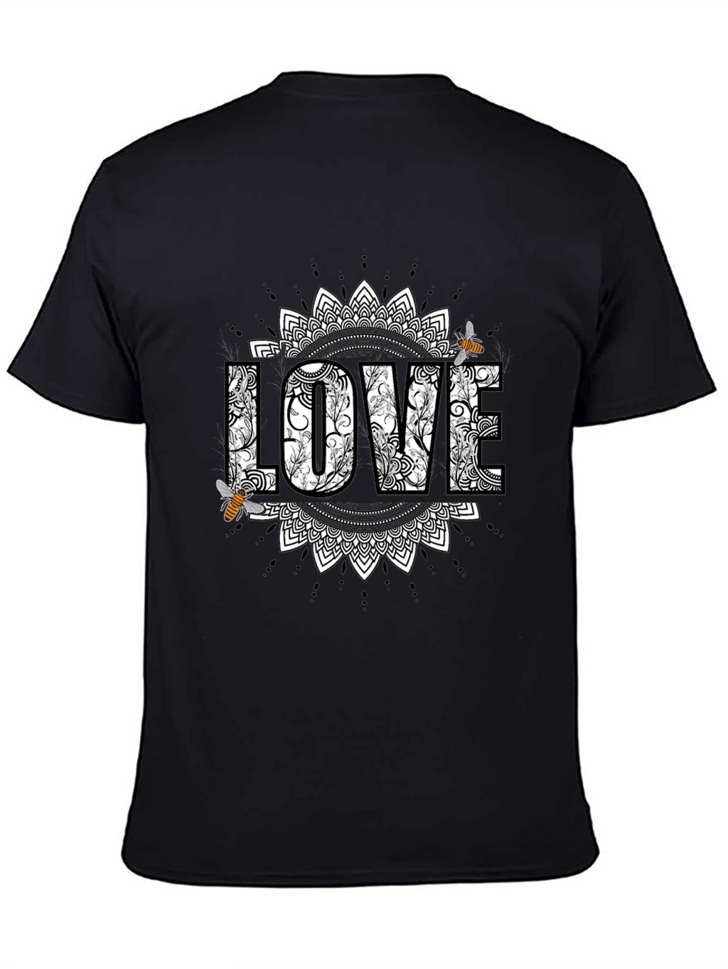 Love & Bees Graphic Tee - Black Crew Neck