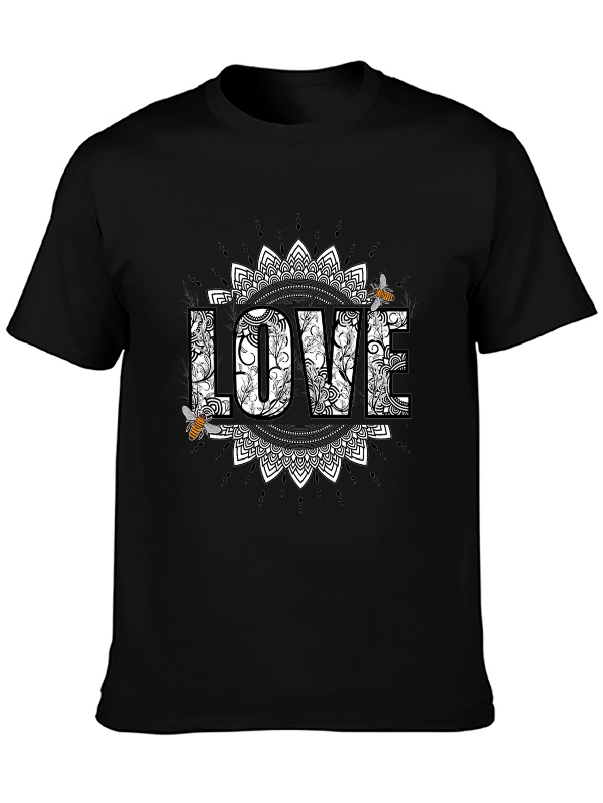 Love & Bees Graphic Tee - Black Crew Neck