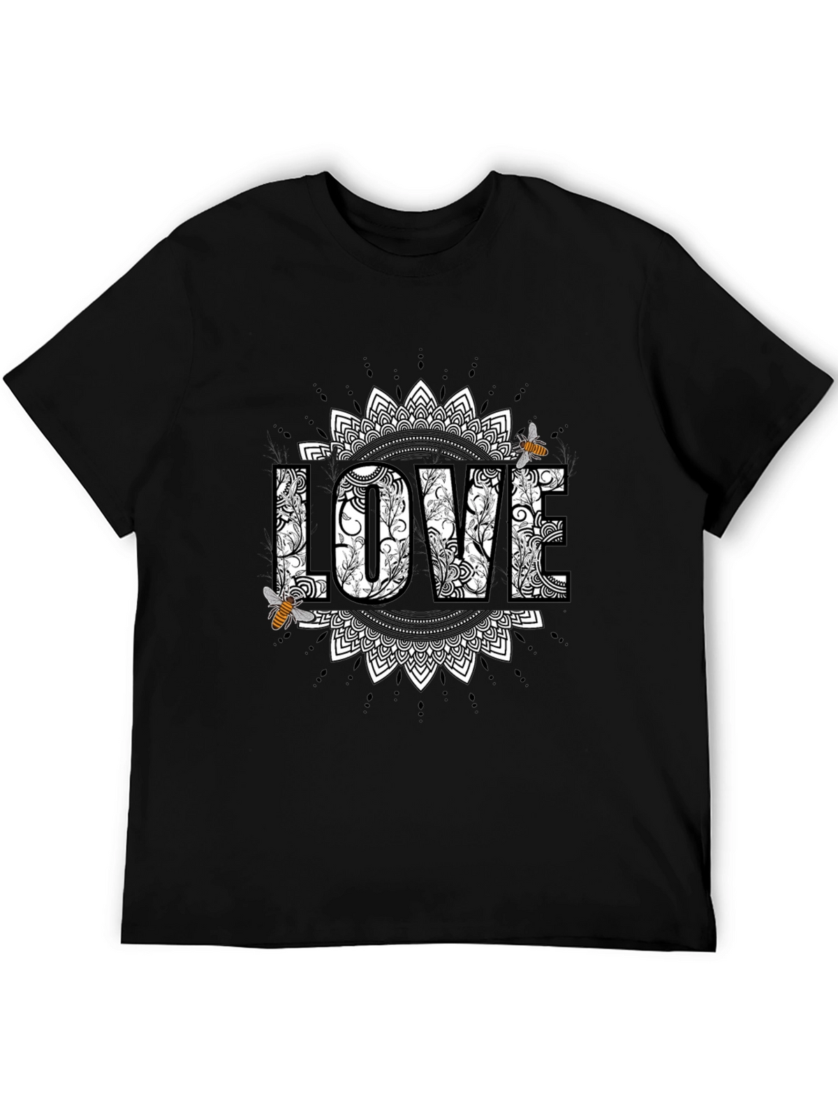 Love & Bees Graphic Tee - Black Crew Neck