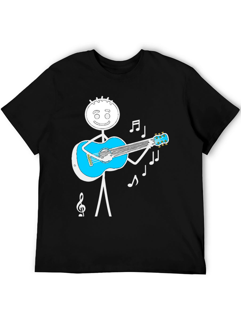 Stick Figure Guitar Player Graphic Tee