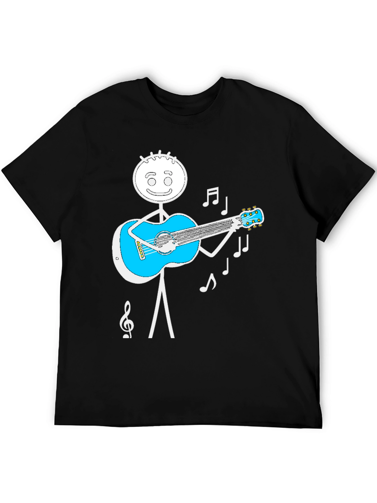 Stick Figure Guitar Player Graphic Tee