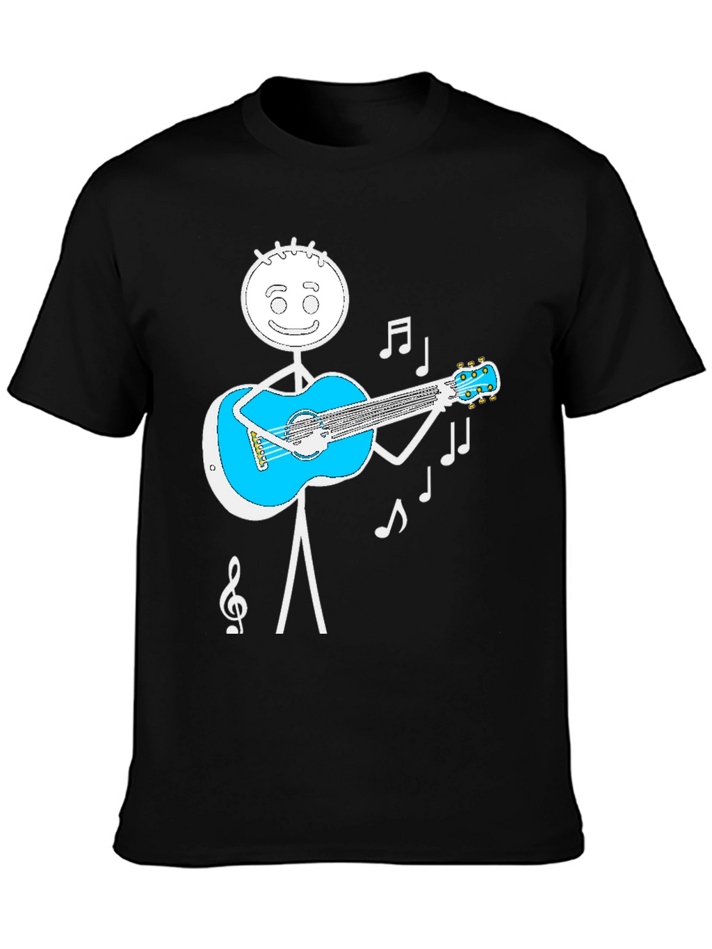 Stick Figure Guitar Player Graphic Tee
