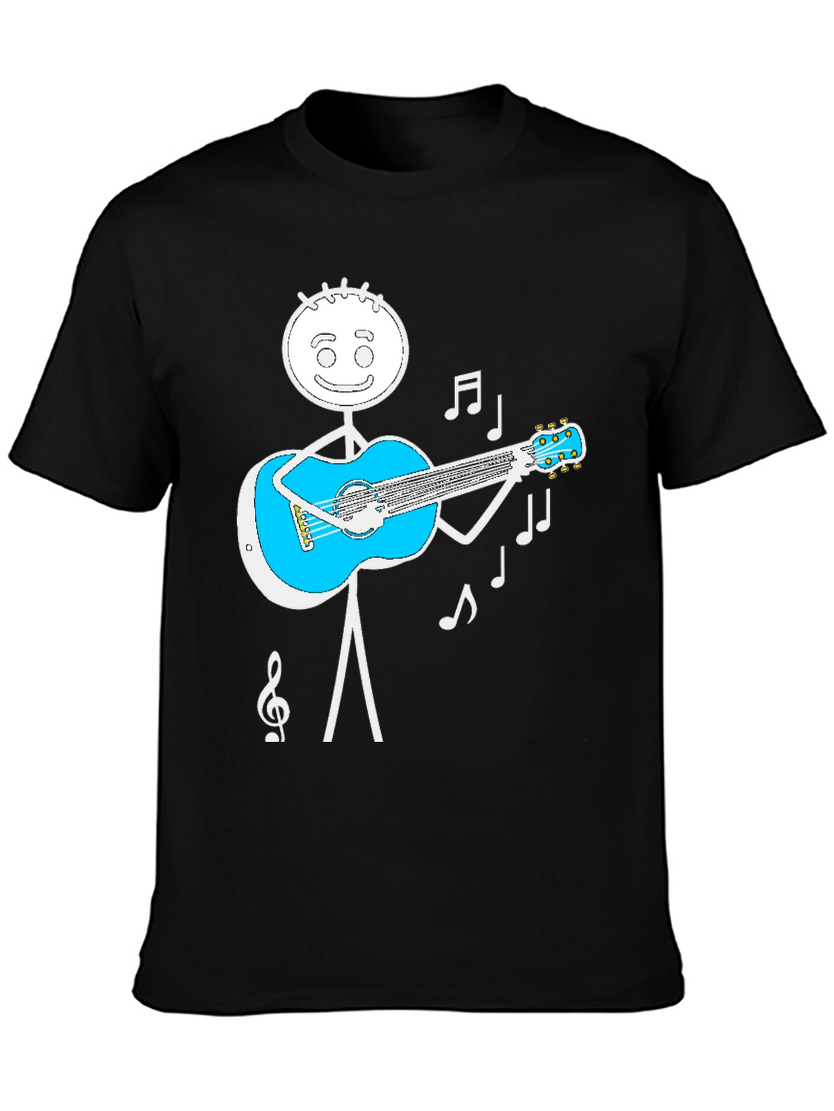 Stick Figure Guitar Player Graphic Tee