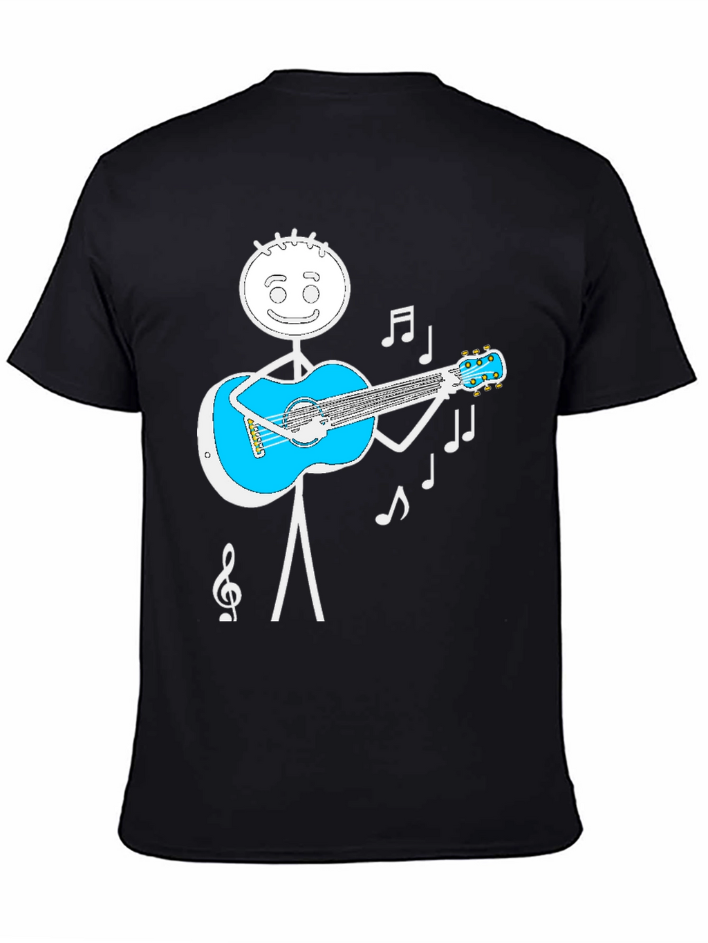 Stick Figure Guitar Player Graphic Tee