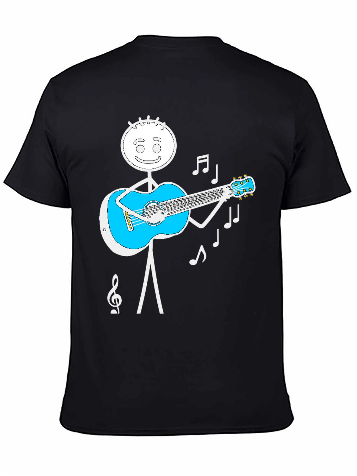 Stick Figure Guitar Player Graphic Tee