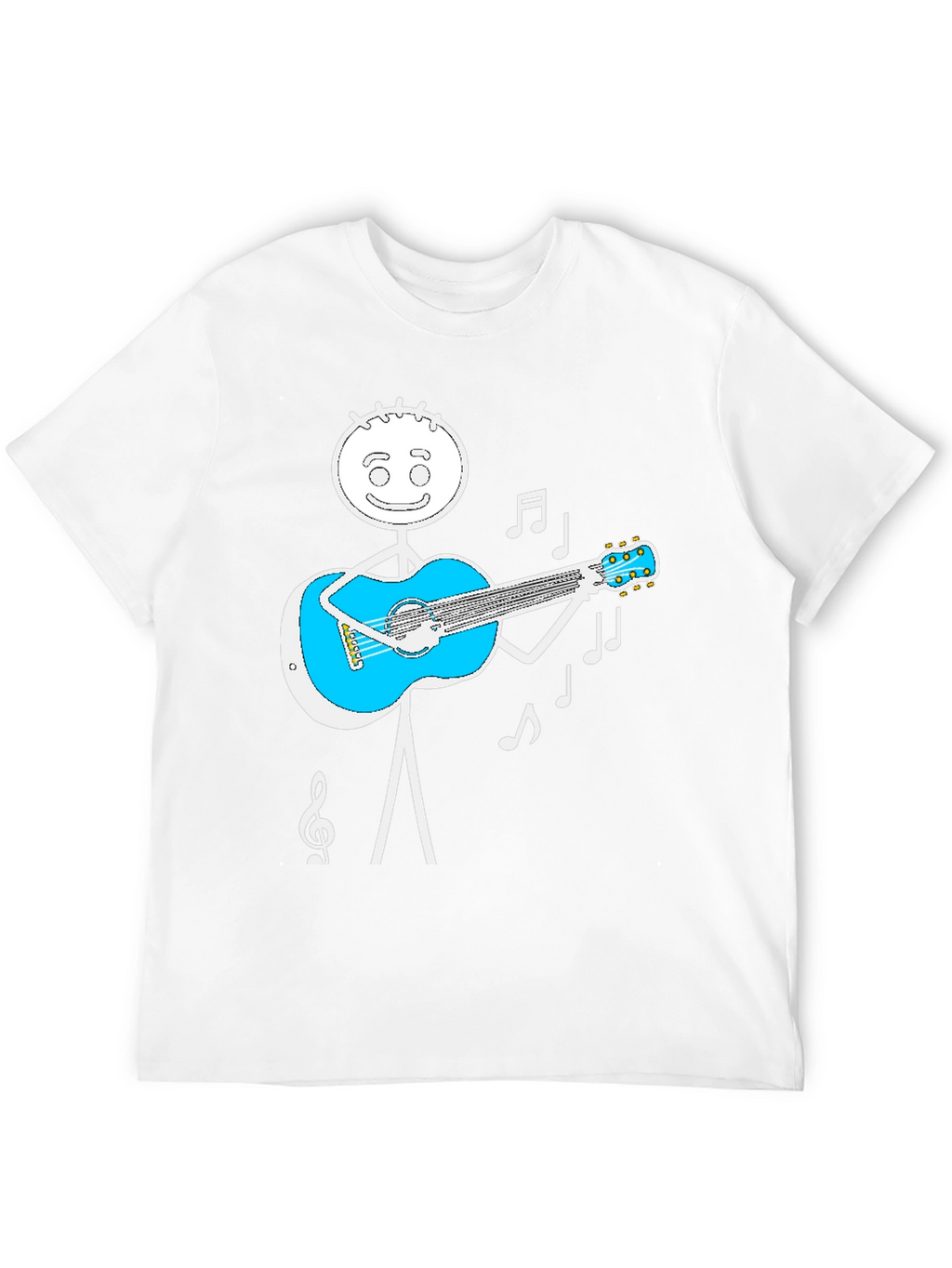 Stick Figure Guitar Player Graphic Tee
