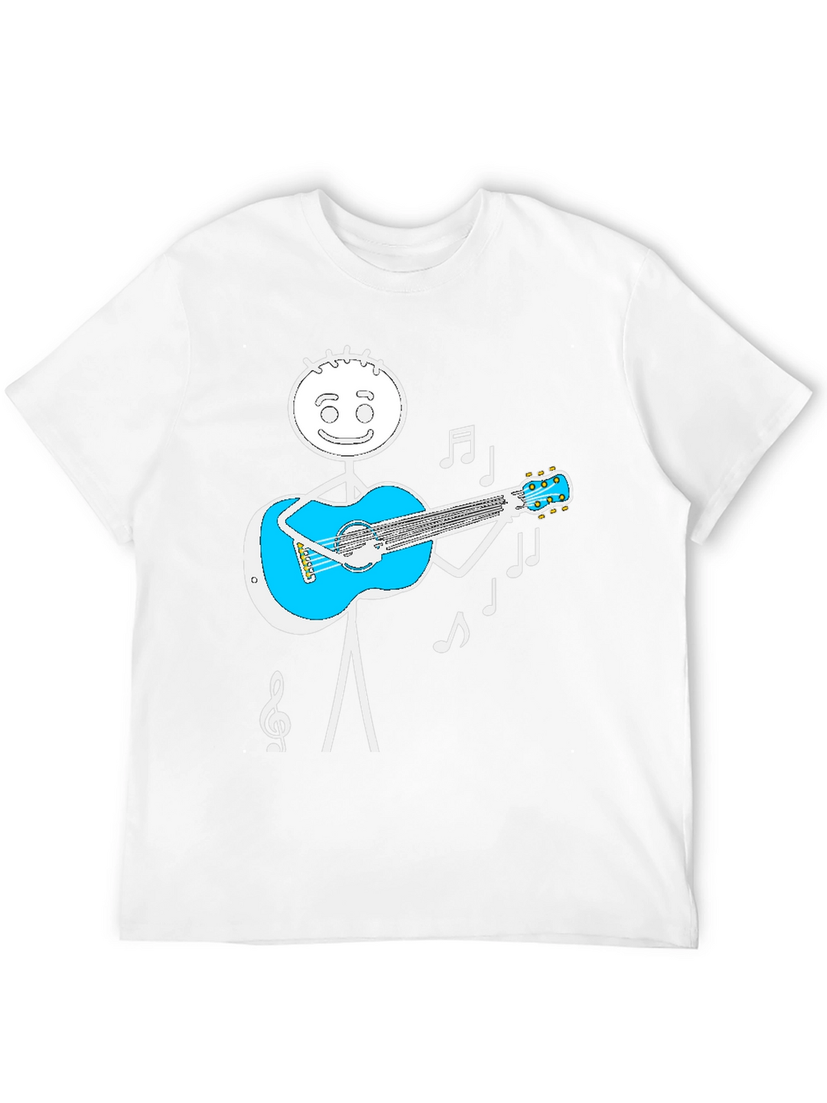 Stick Figure Guitar Player Graphic Tee