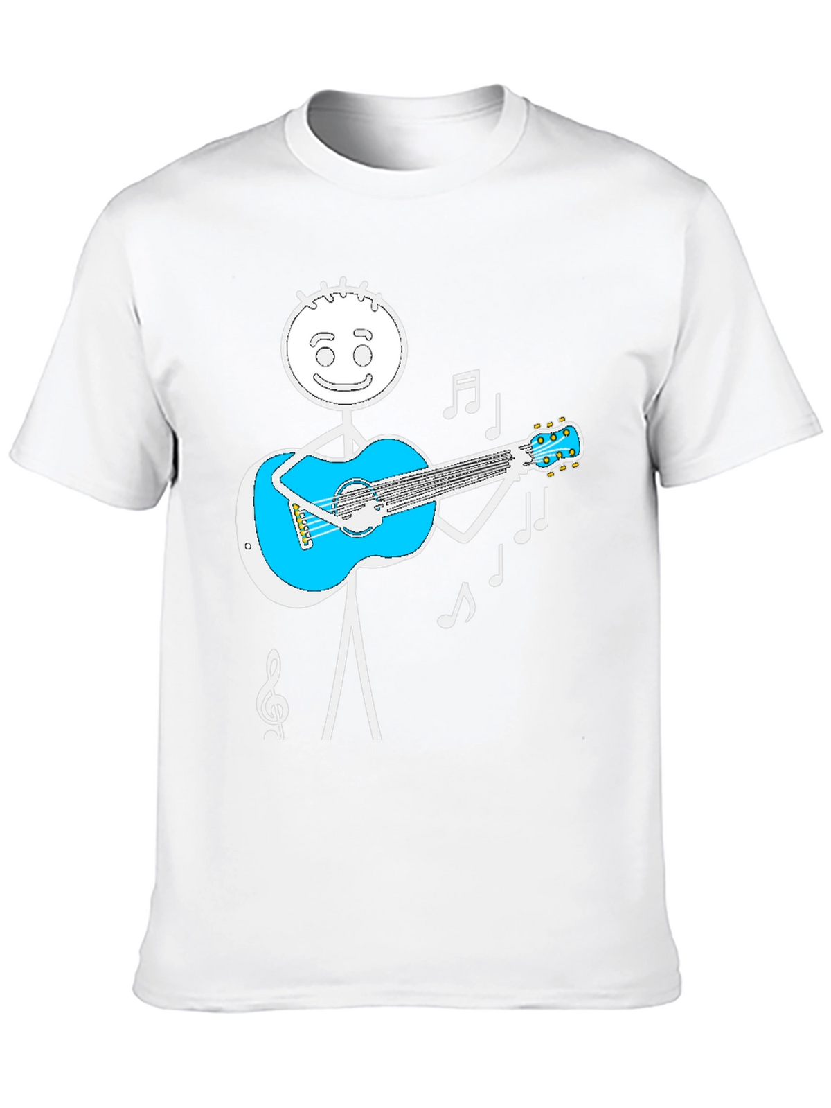 Stick Figure Guitar Player Graphic Tee