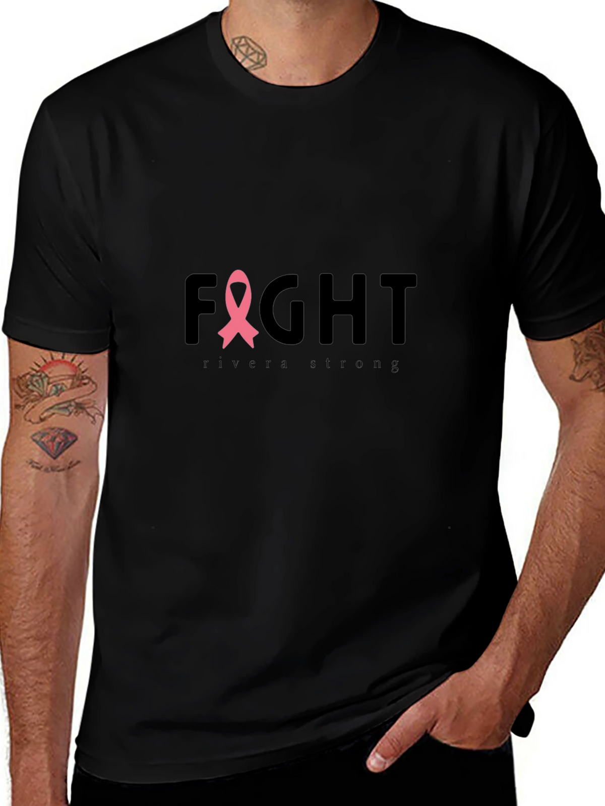 Fight Breast Cancer T-Shirt Rivera Strong Black