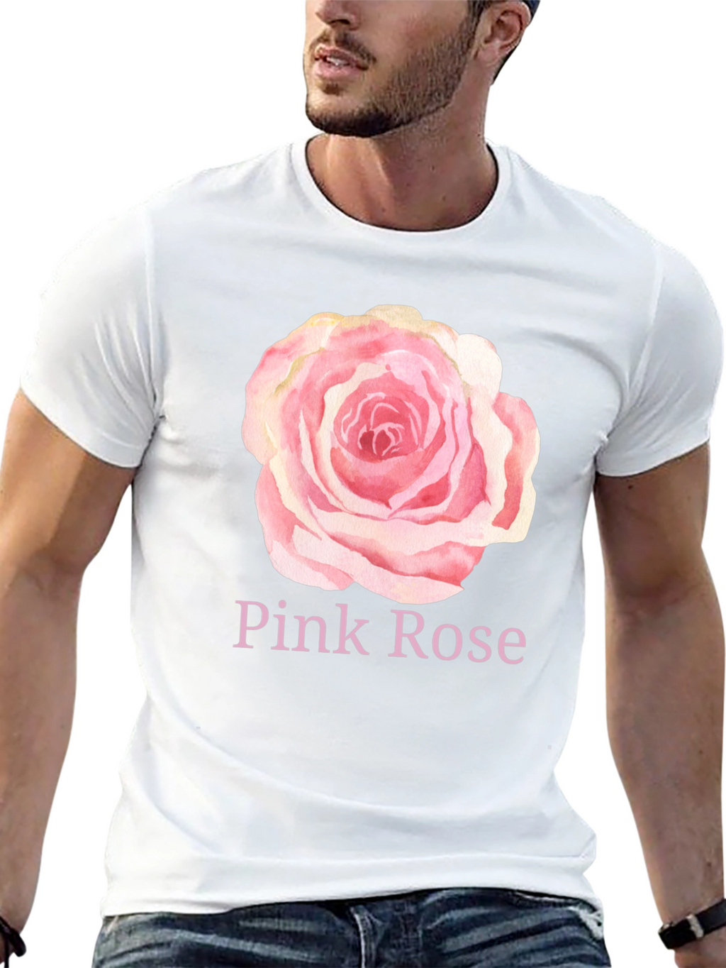Pink Rose Graphic T-Shirt - Stylish Casual Wear