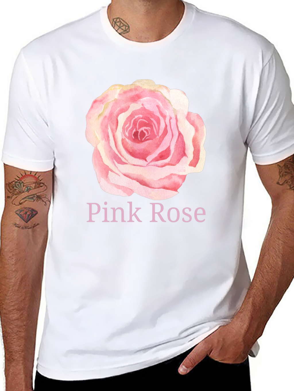 Pink Rose Graphic T-Shirt - Stylish Casual Wear