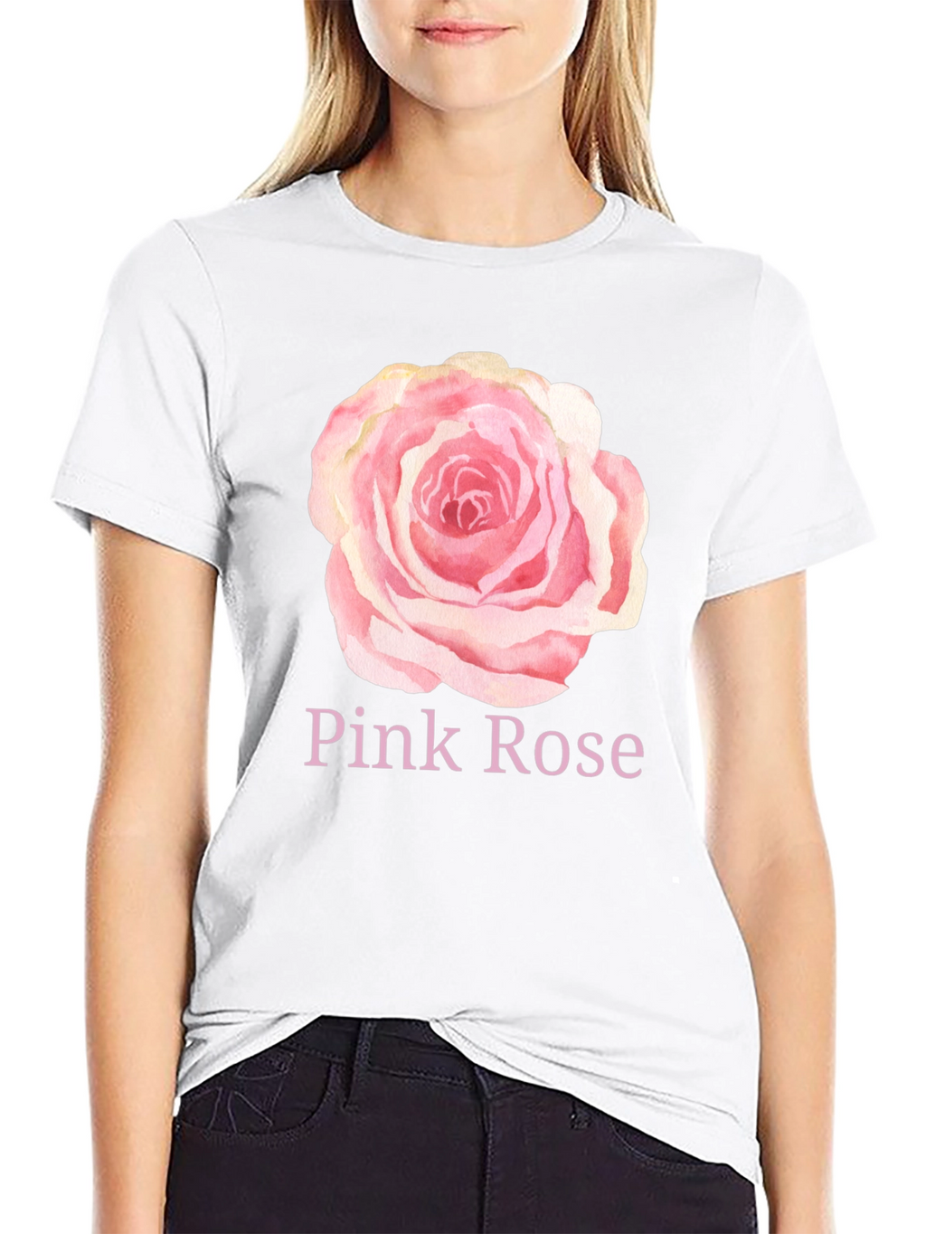 Pink Rose Graphic T-Shirt - Stylish Casual Wear