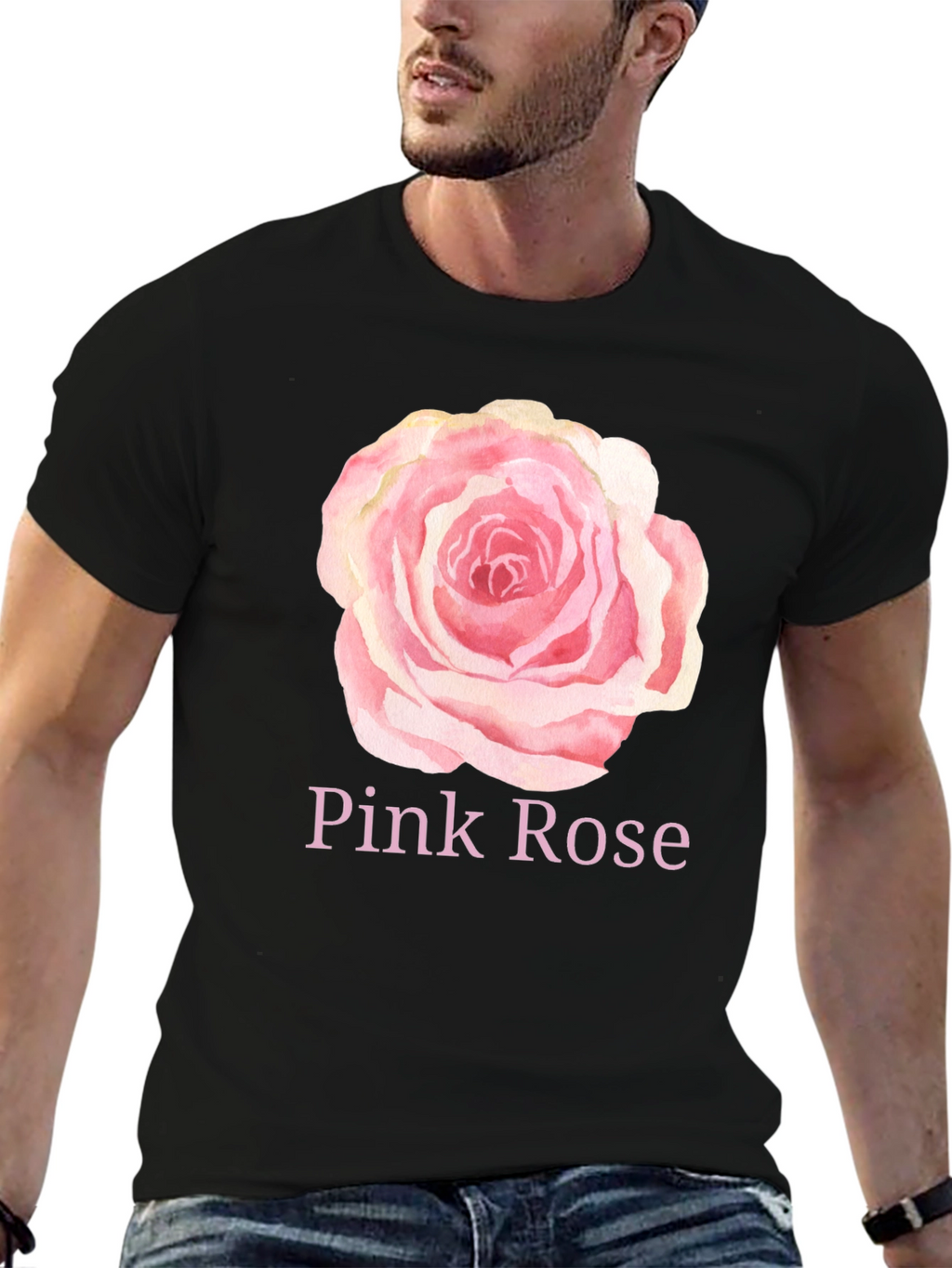 Pink Rose Graphic T-Shirt - Stylish Casual Wear