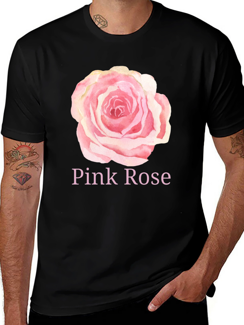 Pink Rose Graphic T-Shirt - Stylish Casual Wear