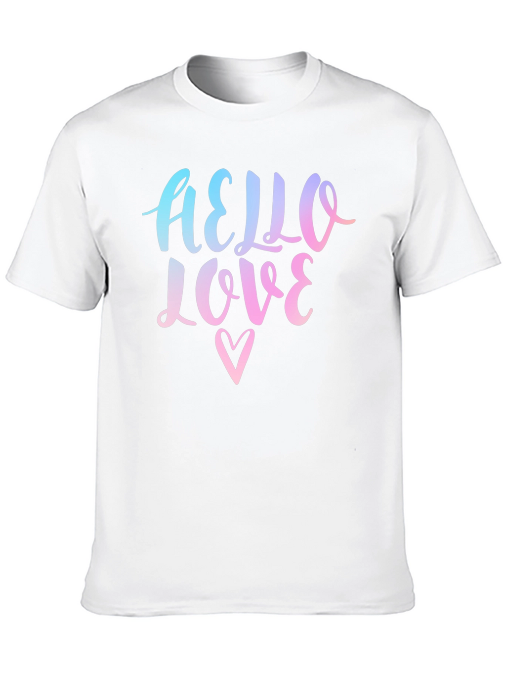 Hello Love Graphic Print Black T-Shirt