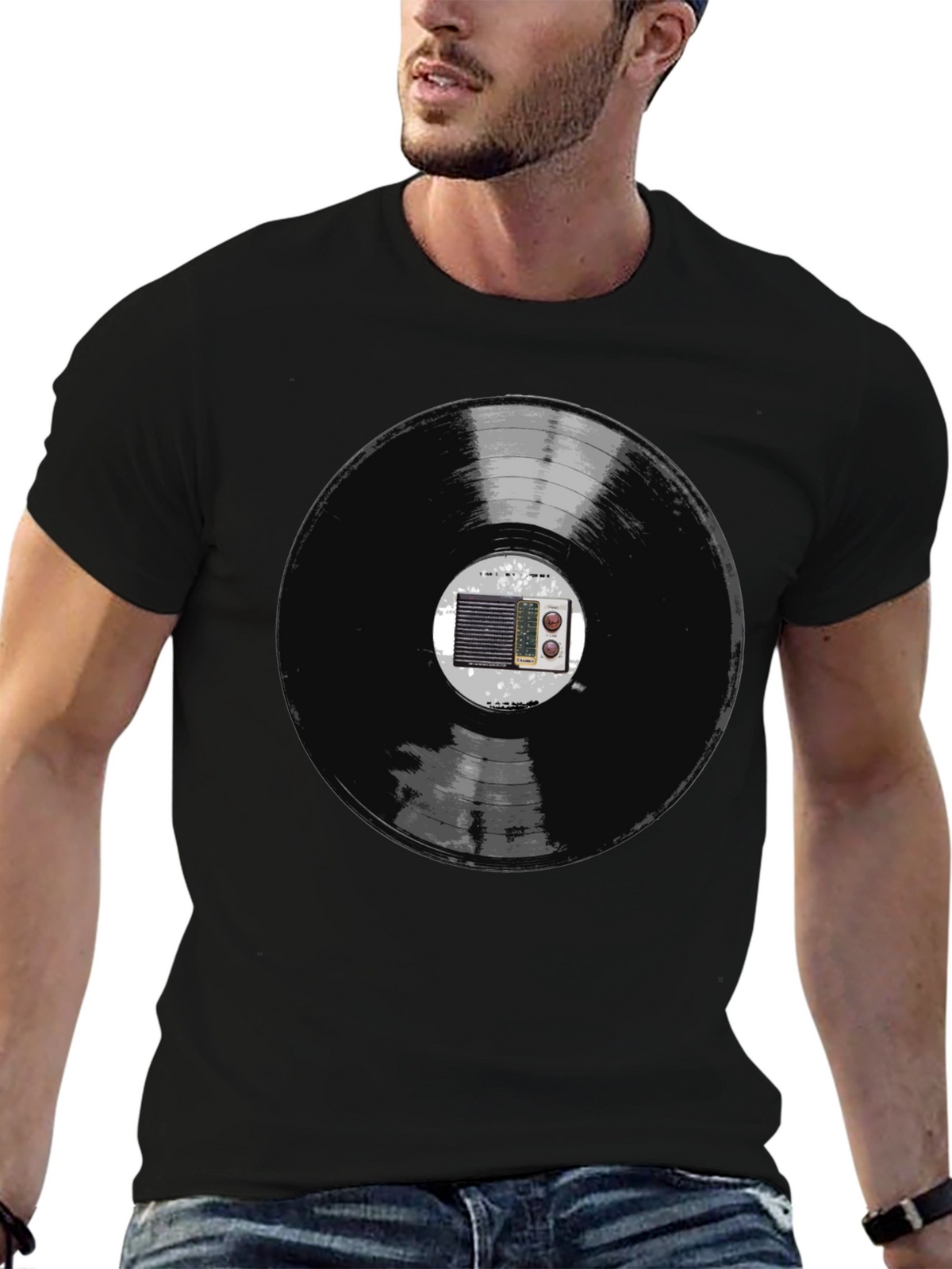 Retro Vinyl Record Radio Graphic Tee