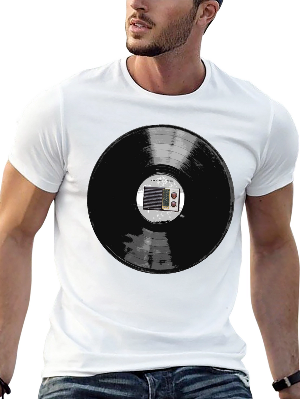 Retro Vinyl Record Radio Graphic Tee