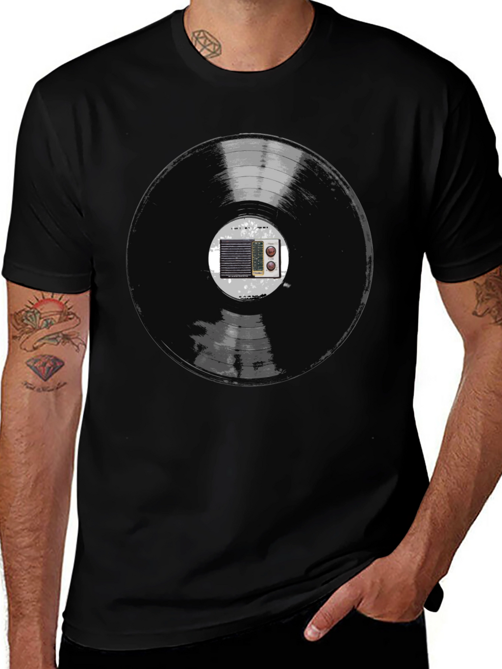 Retro Vinyl Record Radio Graphic Tee