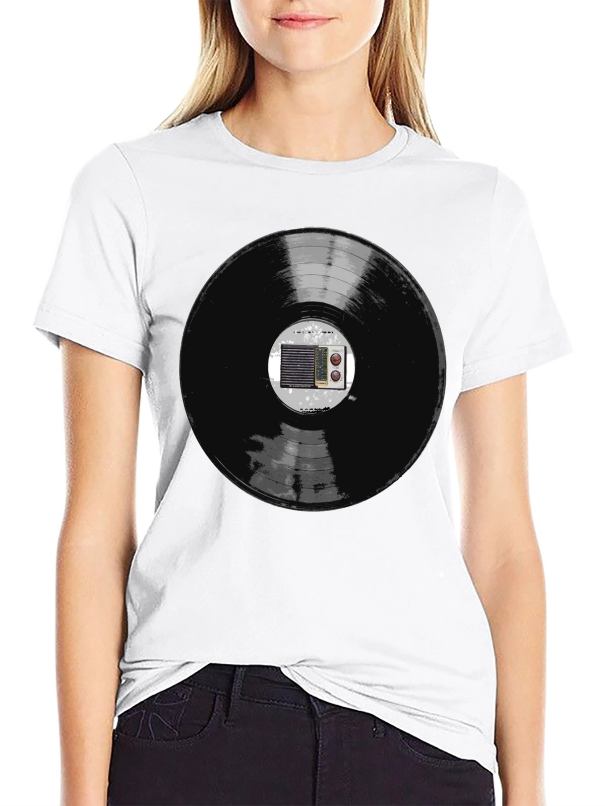Retro Vinyl Record Radio Graphic Tee