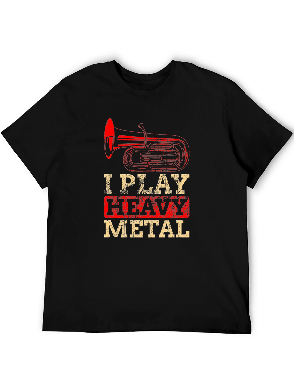 I Play Heavy Metal Tuba Funny Black T-Shirt